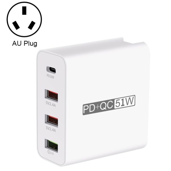 SAS5175.jpg WLX-A6 4 Ports Quick Charging USB Travel Charger Power Adapter, AU Plug