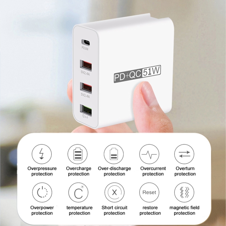 WLX-A6 4 Ports Quick Charging USB Travel Charger Power Adapter, AU Plug 6 WLX-A6 4 Ports Quick Charging USB Travel Charger Power Adapter, AU Plug - Image 6