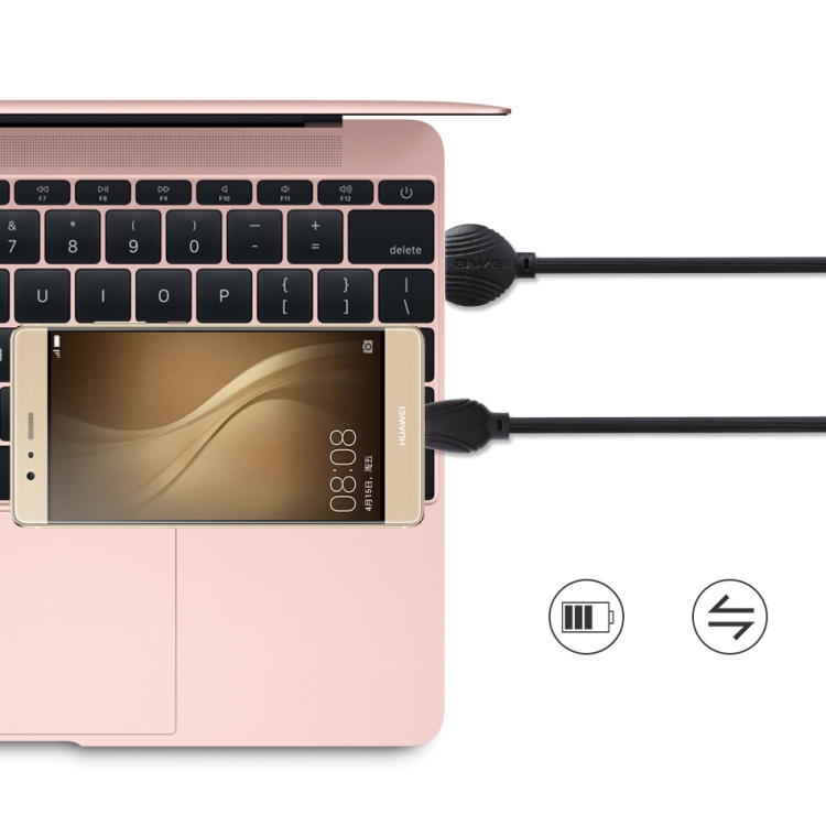 awei CL-62 2 in 1 2.5A USB-C / Type-C Charging + Transmission Aluminum Alloy Double-sided Insertion Data Cable, Length: 1m 8 awei CL-62 2 in 1 2.5A USB-C / Type-C Charging + Transmission Aluminum Alloy Double-sided Insertion Data Cable, Length: 1m - Image 8