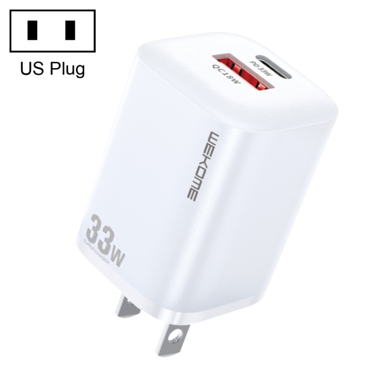 WK WP-U140 33W Power Series USB+USB-C/Type-C Fast Charger, Specifications: US Plug, 33W US Plug 1 WK WP-U140 33W Power Series USB+USB-C/Type-C Fast Charger, Specifications: US Plug, 33W US Plug