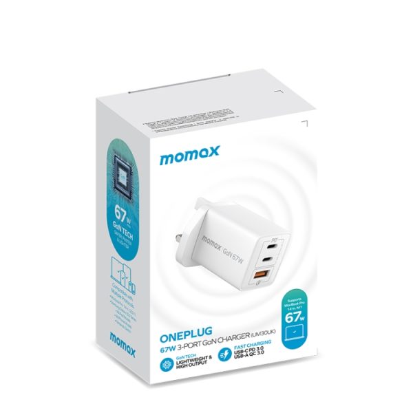 SAS8132_B1.jpg MOMAX UM30 PD 67W Fast Charger Power Adapter, UK Plug, UK Plug