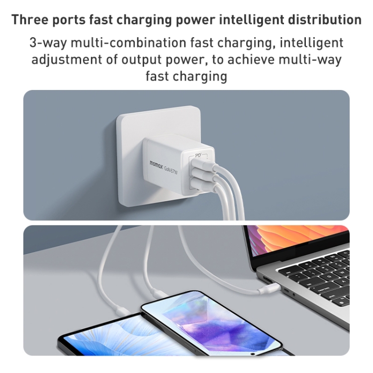 MOMAX UM30 PD 67W Fast Charger Power Adapter, UK Plug, UK Plug 5 MOMAX UM30 PD 67W Fast Charger Power Adapter, UK Plug, UK Plug - Image 5