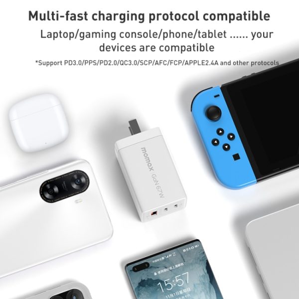 SAS8132_B6.jpg MOMAX UM30 PD 67W Fast Charger Power Adapter, UK Plug, UK Plug