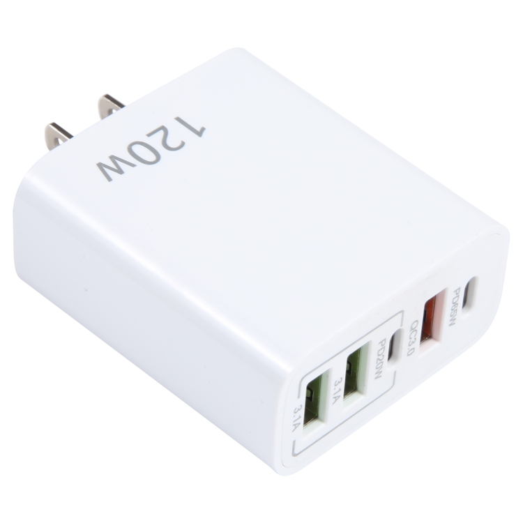 120W Dual PD Type-C + 3 x USB Multi Port Charger, US Plug 4 120W Dual PD Type-C + 3 x USB Multi Port Charger, US Plug - Image 4