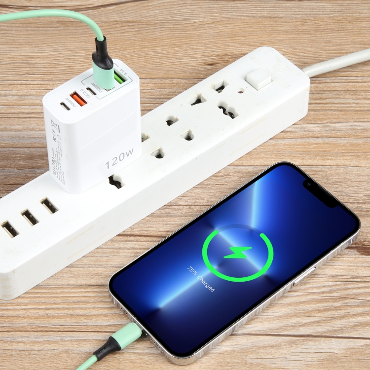 120W Dual PD Type-C + 3 x USB Multi Port Charger, US Plug 5 120W Dual PD Type-C + 3 x USB Multi Port Charger, US Plug - Image 5