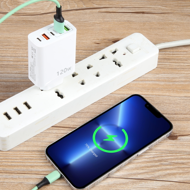 120W Dual PD Type-C + 3 x USB Multi Port Charger, EU Plug 5 120W Dual PD Type-C + 3 x USB Multi Port Charger, EU Plug - Image 5