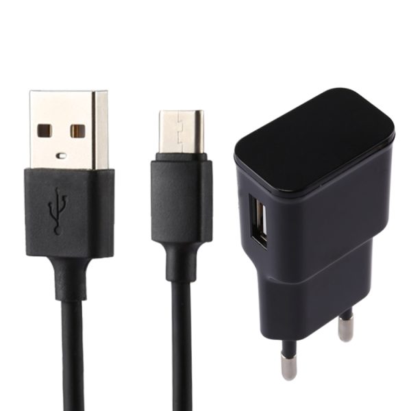 SAS9054B-1.jpg 5V 2.1A Intelligent Identification USB Charger with 1m USB to USB-C / Type-C Charging Cable, EU Plug
