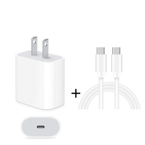 2 in 1 Single USB-C / Type-C Port Travel Charger + 3A PD 3.0 USB-C / Type-C to USB-C / Type-C Fast Charge Data Cable Set, Cable Length: 1m, 18W 1m