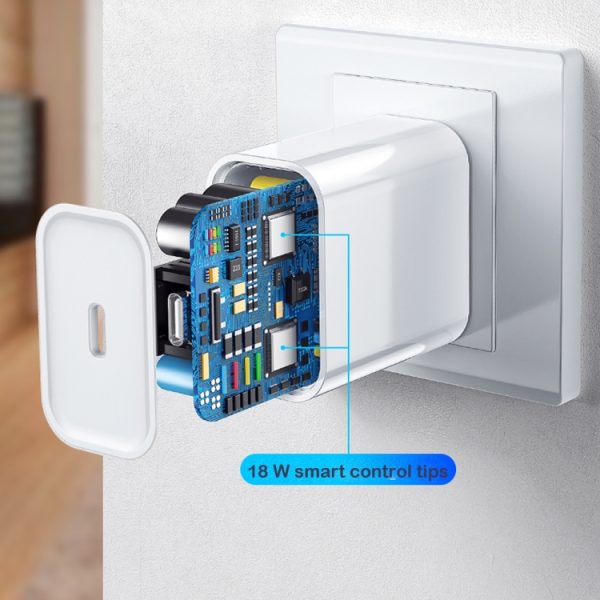 SYA001068001A_9.jpg 2 in 1 Single USB-C / Type-C Port Travel Charger + 3A PD 3.0 USB-C / Type-C to USB-C / Type-C Fast Charge Data Cable Set, Cable Length: 2m, 18W 2m