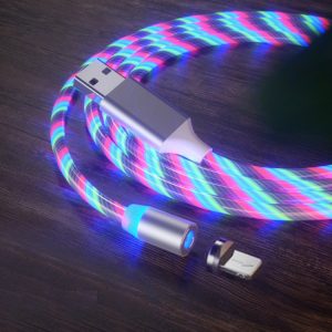 USB to 8 Pin Magnetic Suction Colorful Streamer Mobile Phone Charging Cable, Length: 1m, 1m