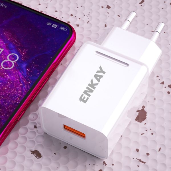 SYA0013708_4.jpg ENKAY Hat-Prince T033 18W USB QC 3.0 Fast Charging Travel Charger Power Adapter, EU Plug