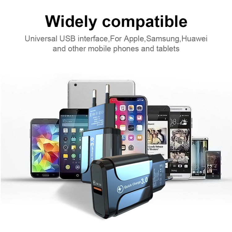 LZ-023 18W QC 3.0 USB Portable Travel Charger + 3A USB to 8 Pin Data Cable, EU Plug, 8 Pin Data Cable, EU Plug 11 LZ-023 18W QC 3.0 USB Portable Travel Charger + 3A USB to 8 Pin Data Cable, EU Plug, 8 Pin Data Cable, EU Plug - Image 11