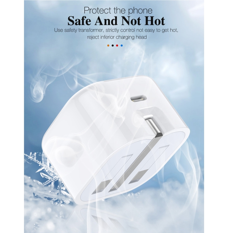 A234 20W PD 3.0 Type-C / USB-C Interface Folding Travel Charger, UK Plug 3 A234 20W PD 3.0 Type-C / USB-C Interface Folding Travel Charger, UK Plug - Image 3