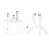 SYA0014294.jpg A2344 20W PD 3.0 Type-C / USB-C Folding Travel Charger + USB-C / Type-C to 8 Pin Fast Charging Data Cable Set, UK Plug, Length: 1m
