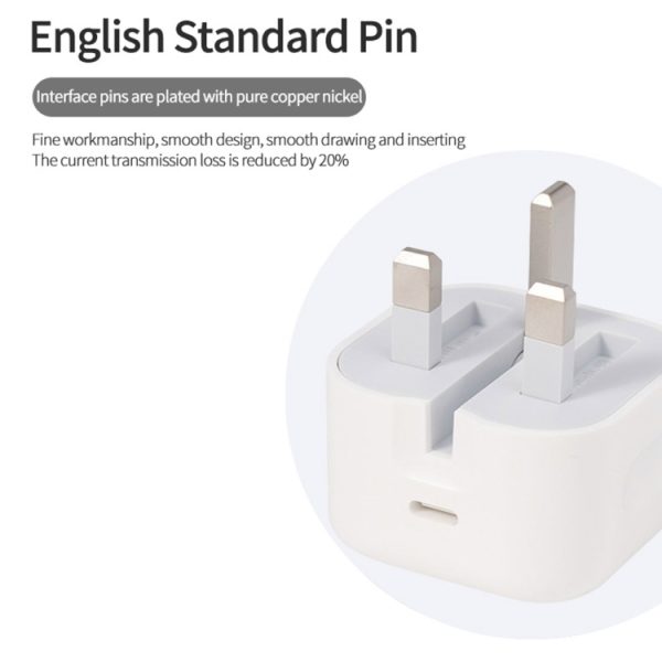 SYA0014294_11.jpg A2344 20W PD 3.0 Type-C / USB-C Folding Travel Charger + USB-C / Type-C to 8 Pin Fast Charging Data Cable Set, UK Plug, Length: 1m