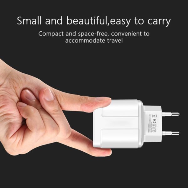 SYA001435101_B5.jpg Dual USB Portable Travel Charger + 1 Meter USB to 8 Pin Data Cable, EU Plug