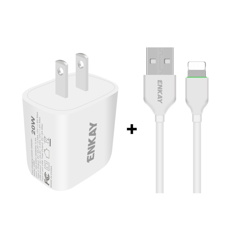 ENKAY Hat-Prince 20W PD Type-C + QC 3.0 USB Fast Charging Travel Charger Power Adapter with Fast Charge Data Cable, US Plug, With 8 Pin Cable, With Type-C Cable, With Micro USB Cable 1 ENKAY Hat-Prince 20W PD Type-C + QC 3.0 USB Fast Charging Travel Charger Power Adapter with Fast Charge Data Cable, US Plug, With 8 Pin Cable, With Type-C Cable, With Micro USB Cable