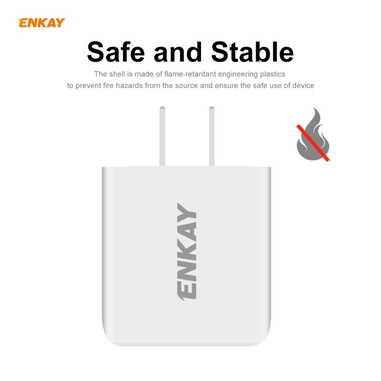 ENKAY Hat-Prince 20W PD Type-C + QC 3.0 USB Fast Charging Travel Charger Power Adapter with Fast Charge Data Cable, US Plug, With 8 Pin Cable, With Type-C Cable, With Micro USB Cable 5 ENKAY Hat-Prince 20W PD Type-C + QC 3.0 USB Fast Charging Travel Charger Power Adapter with Fast Charge Data Cable, US Plug, With 8 Pin Cable, With Type-C Cable, With Micro USB Cable - Image 5