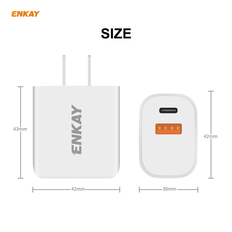 ENKAY Hat-Prince 20W PD Type-C + QC 3.0 USB Fast Charging Travel Charger Power Adapter with Fast Charge Data Cable, US Plug, With 8 Pin Cable, With Type-C Cable, With Micro USB Cable 8 ENKAY Hat-Prince 20W PD Type-C + QC 3.0 USB Fast Charging Travel Charger Power Adapter with Fast Charge Data Cable, US Plug, With 8 Pin Cable, With Type-C Cable, With Micro USB Cable - Image 8