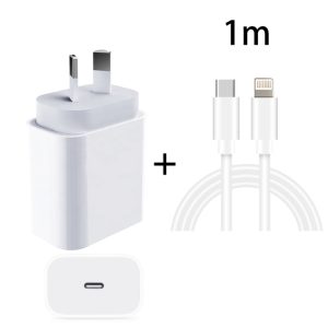PD 20W PD 3.0 Travel Fast Charger Power Adapter with USB-C / Type-C to 8 Pin Fast Charge Data Cable, AU Plug