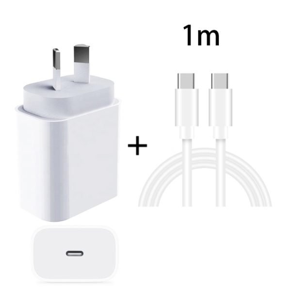 SYA001468701A-1.jpg 20W PD 3.0 Travel Fast Charger Power Adapter with USB-C / Type-C to Type-C Fast Charge Data Cable, AU Plug, 1m, 2m