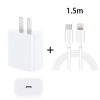 SYA001469501-1.jpg PD 20W Single USB-C / Type-C Port Travel Charger + 3A PD3.0 USB-C / Type-C to 8 Pin Fast Charge Data Cable Set, US Plug, 20W US Plug + PD Cable 1.5m, 20W US Plug + PD Cable 2m