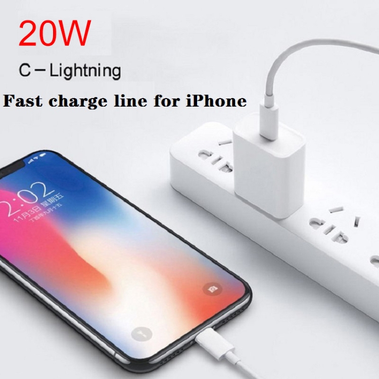 PD 20W Single USB-C / Type-C Port Travel Charger + 3A PD3.0 USB-C / Type-C to 8 Pin Fast Charge Data Cable Set, US Plug, 20W US Plug + PD Cable 1.5m, 20W US Plug + PD Cable 2m 5 PD 20W Single USB-C / Type-C Port Travel Charger + 3A PD3.0 USB-C / Type-C to 8 Pin Fast Charge Data Cable Set, US Plug, 20W US Plug + PD Cable 1.5m, 20W US Plug + PD Cable 2m - Image 5