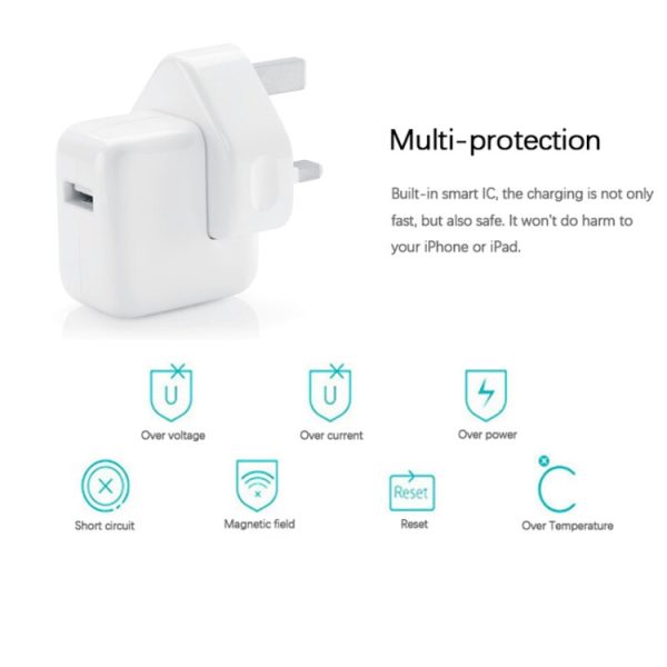 SYA0014885_3.jpg 12W USB Port Travel Charger for iPad Series / iPod Series / iPhone Series , UK Plug