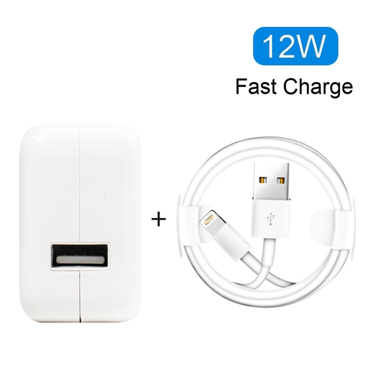 12W USB Charger + USB to 8 Pin Data Cable for iPad / iPhone / iPod Series, US Plug 2 12W USB Charger + USB to 8 Pin Data Cable for iPad / iPhone / iPod Series, US Plug - Image 2