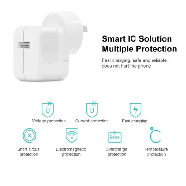 SYA0014888_3.jpg 12W USB Charger + USB to 8 Pin Data Cable for iPad / iPhone / iPod Series, AU Plug