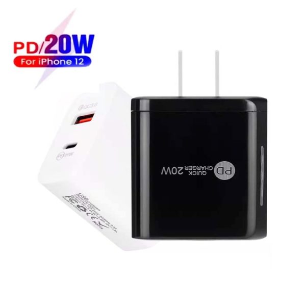 SYA001517701_B1.jpg TE-PD01 PD 20W + QC3.0 USB Dual Ports Quick Charger with Indicator Light, US Plug, US Plug