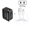 SYA001594601_B1.jpg F002C QC3.0 USB + USB 2.0 LED Digital Display Fast Charger with USB to 8 Pin Data Cable, US Plug, US Plug + 8 Pin Cable