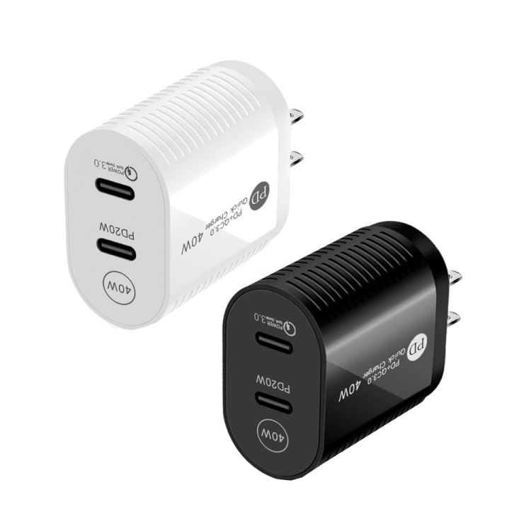 40W Dual Port PD / Type-C Fast Charger for iPhone / iPad Series, US Plug, US Plug 3 40W Dual Port PD / Type-C Fast Charger for iPhone / iPad Series, US Plug, US Plug - Image 3
