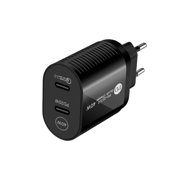 40W Dual Port PD / Type-C Fast Charger for iPhone / iPad Series, EU Plug, EU Plug 1 40W Dual Port PD / Type-C Fast Charger for iPhone / iPad Series, EU Plug, EU Plug