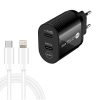SYA001609901A-1.jpg 40W Dual Port PD / Type-C Fast Charger with Type-C to 8 Pin Data Cable, EU Plug, EU Plug + Type-C to 8 Pin Cable