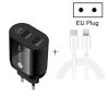 SYA001609901_B1.jpg 40W Dual Port PD / Type-C Fast Charger with Type-C to 8 Pin Data Cable, EU Plug, EU Plug + Type-C to 8 Pin Cable