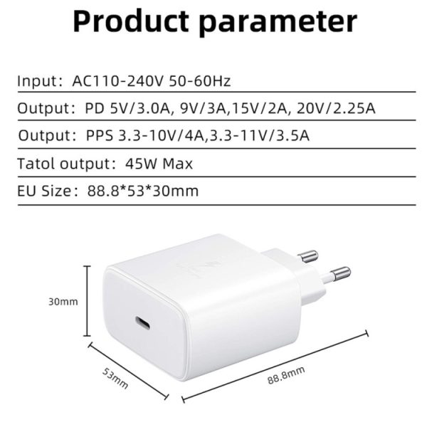 SYA001623901_B3.jpg M135 45W USB-C / Type-C Port Fast Charger, EU Plug, EU Plug