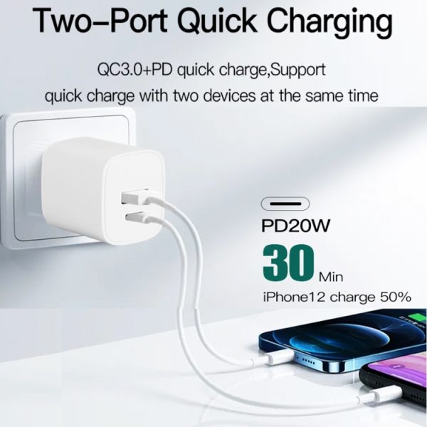 SYA001629301_B4.jpg CS-20W Mini Portable PD3.0 + QC3.0 Dual Ports Fast Charger, Charger