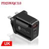 SYA001681201A_1.jpg PD25W USB-C / Type-C + QC3.0 USB Dual Ports Fast Charger, UK Plug, UK Plug