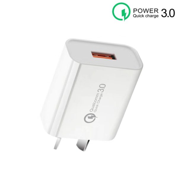 SYA001709101A_1.jpg CA-25 QC3.0 USB 3A Fast Charger for Mobile Phone, AU Plug, AU Plug