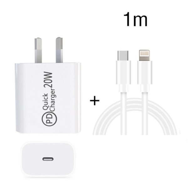 SYA001714601_1.jpg AU-20W PD USB-C / Type-C Travel Charger with USB-C to 8 Pin Data Cable, AU Plug, AU Plug + 1m 8 Pin PD Cable, AU Plug + 2m 8 Pin PD Cable