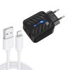 SYA001726301A-1.jpg PD03 20W PD3.0 + QC3.0 USB Charger with USB to 8 Pin Data Cable, EU Plug, EU Plug + USB to 8 Pin Cable