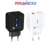 SYA001726301_B1.jpg PD03 20W PD3.0 + QC3.0 USB Charger with USB to 8 Pin Data Cable, EU Plug, EU Plug + USB to 8 Pin Cable