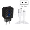 SYA001726301_B2.jpg PD03 20W PD3.0 + QC3.0 USB Charger with USB to 8 Pin Data Cable, EU Plug, EU Plug + USB to 8 Pin Cable
