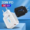 SYA001726301_B4.jpg PD03 20W PD3.0 + QC3.0 USB Charger with USB to 8 Pin Data Cable, EU Plug, EU Plug + USB to 8 Pin Cable