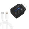 SYA001727401A-1.jpg PD03 20W PD3.0 + QC3.0 USB Charger with Type-C to 8 Pin Data Cable, US Plug, US Plug + Type-C to 8 Pin Cable