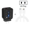 SYA001727401_B2.jpg PD03 20W PD3.0 + QC3.0 USB Charger with Type-C to 8 Pin Data Cable, US Plug, US Plug + Type-C to 8 Pin Cable