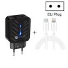 SYA001727501_B2.jpg PD03 20W PD3.0 + QC3.0 USB Charger with Type-C to 8 Pin Data Cable, EU Plug, EU Plug + Type-C to 8 Pin Cable