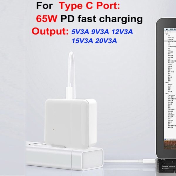 SYA001825201_B3.jpg PD-65W USB-C / Type-C + QC3. 0 USB Laptop Charging Adapter, EU Plug / US Plug, EU Plug / US Plug