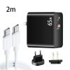 SYA001825801A-1.jpg PD-65W USB-C / Type-C + QC3. 0 USB Laptop Charging Adapter + 2m USB-C / Type-C to USB-C / Type-C Data Cable Set, EU Plug / US Plug, USB-C / Type-C Cable, EU Plug / US Plug